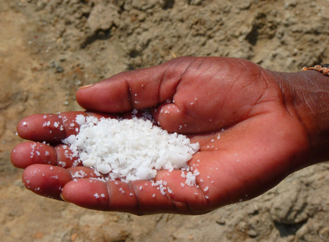 hand with salt