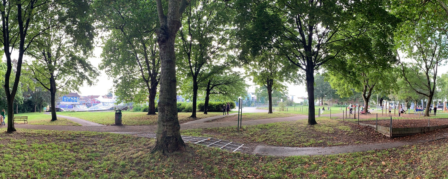 A cycle path in a park