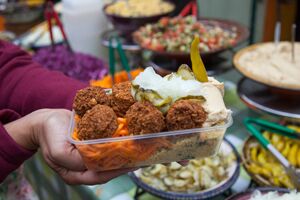 Falafel in a plastic container