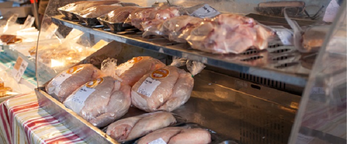 Chicken for sale in a market