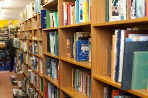 Books on shelves