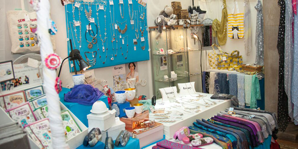 Necklaces for sale in a shop